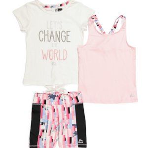 RBX Little Girls 3pc Bike Shorts Set